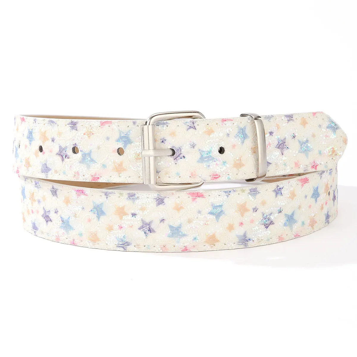 Graffiti Print PU Leather Belt for Women, Cute Trendy Casual Waist Belt, Fashion Versatile Decorative Belt for Jeans Pants