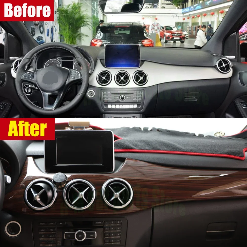 2Pcs/Set Carbon Fiber Car Center Console Air Condition Panel Decoration For Mercedes Benz B B180 B200 B260 2012-2019 LHD view 2