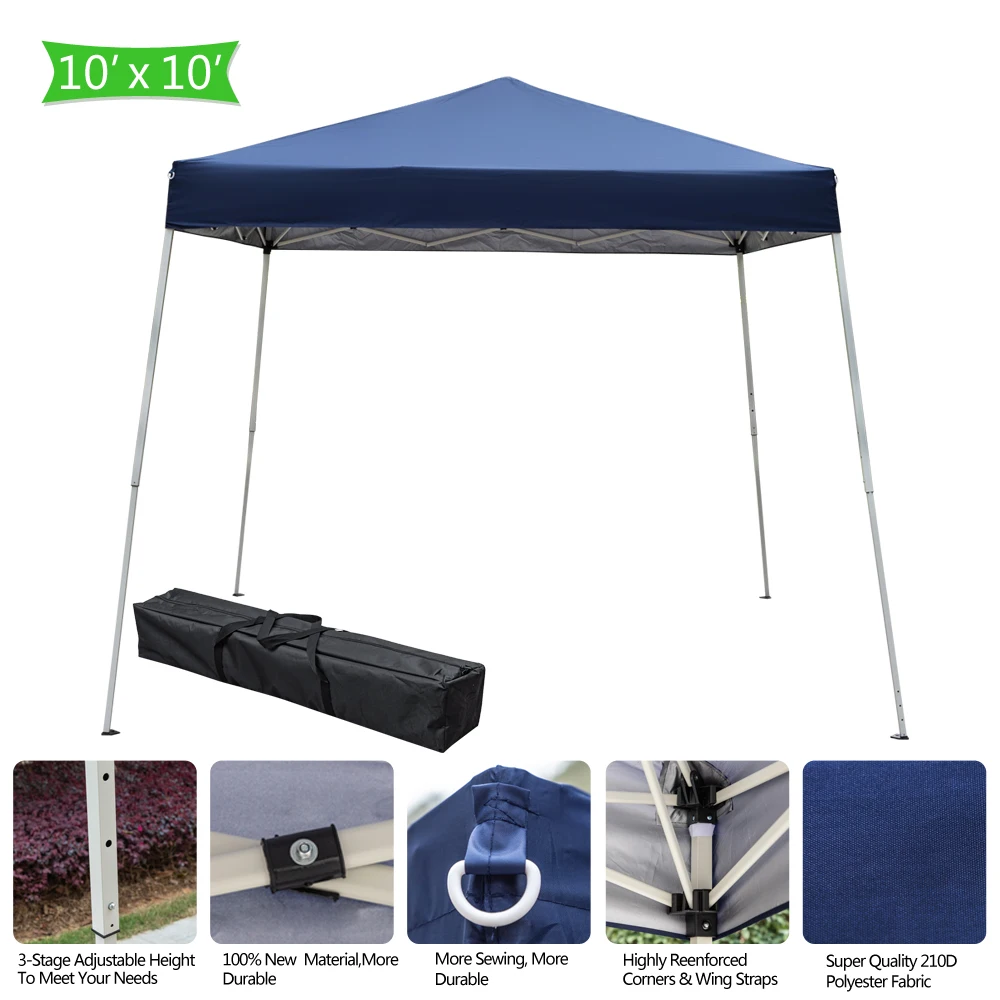 

3x3M/2.5x2.5M Portable Home Use Waterproof Folding Tent First-Rate Steel & 210D Oxford Blue/White Easy to Install[US-Stock]