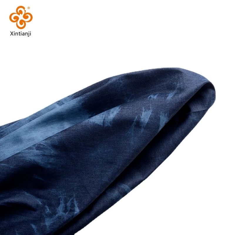 140x50cm Tie Dye Washed Denim Fabric Miękkie, ręcznie robione materiały do majsterkowania na koszulę Sukienka Odzież Graduation Designer Cienka