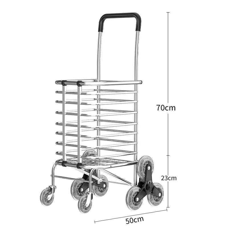 Folding Stair Climbing Grocery Carts on 8 Wheels Portable Shopping Cart Dual Purpose