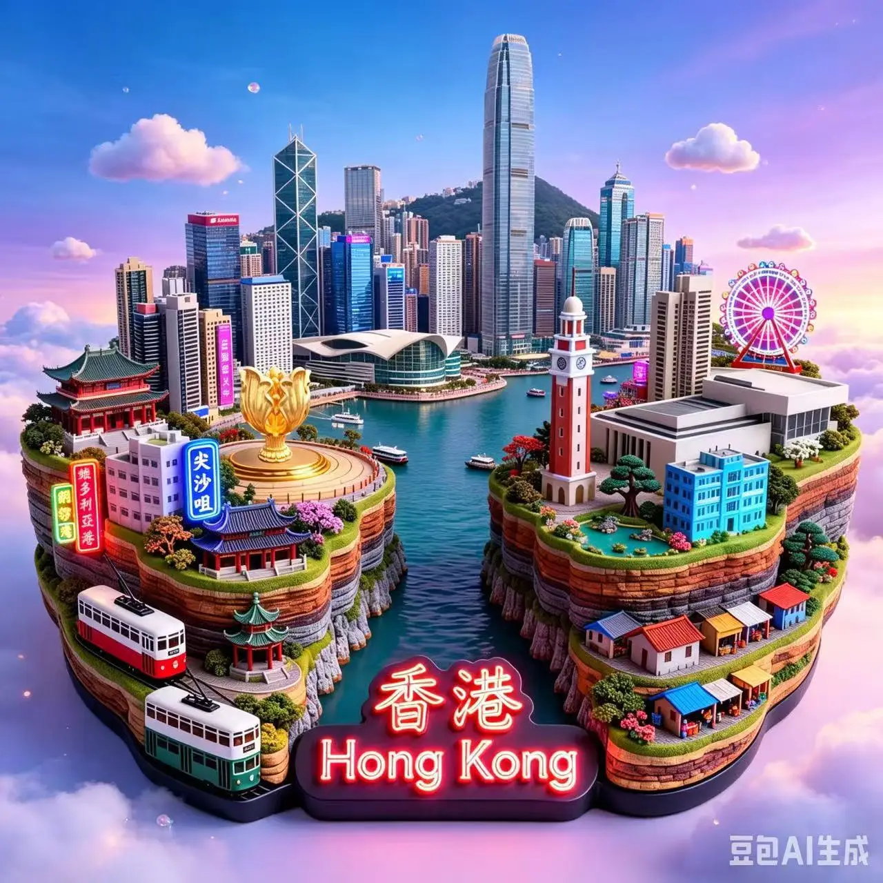 Hong Kong Victoria Harbour Metal Fridge Magnet Retro Trendy Souvenir Travel Collectible Gift