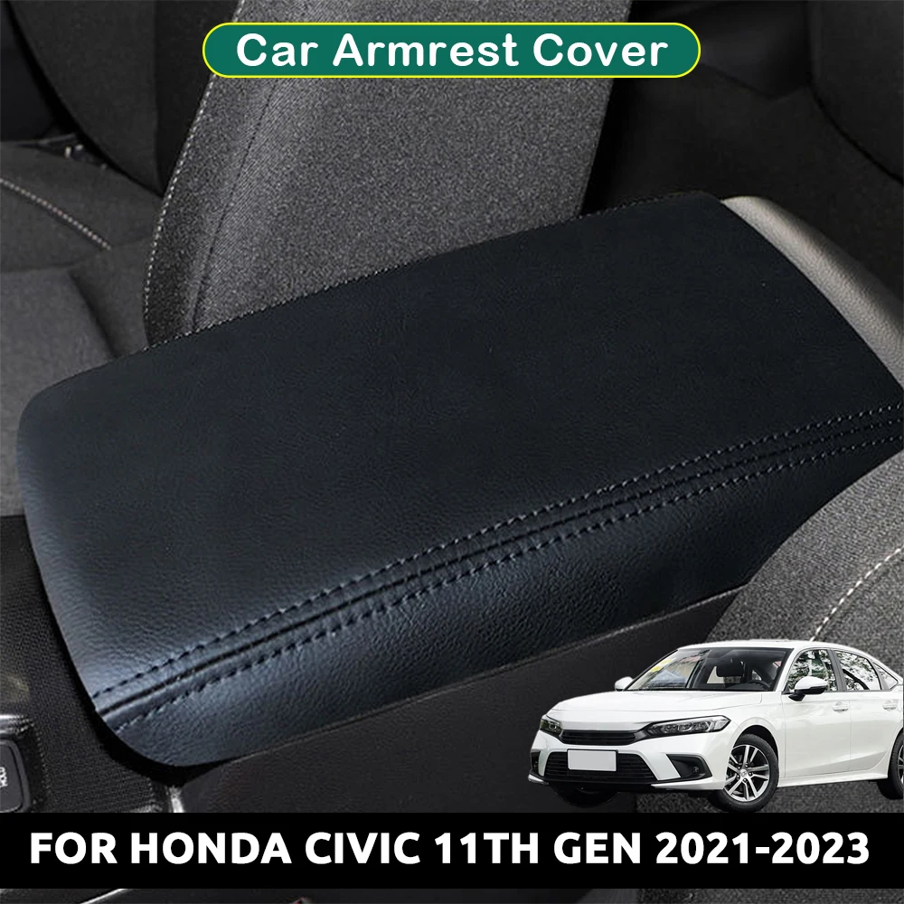 Custom Fit Car Armrest Cover Microfiber Leather For Honda Civic 11Th Gen 2021-2023 Center Console Protector Case