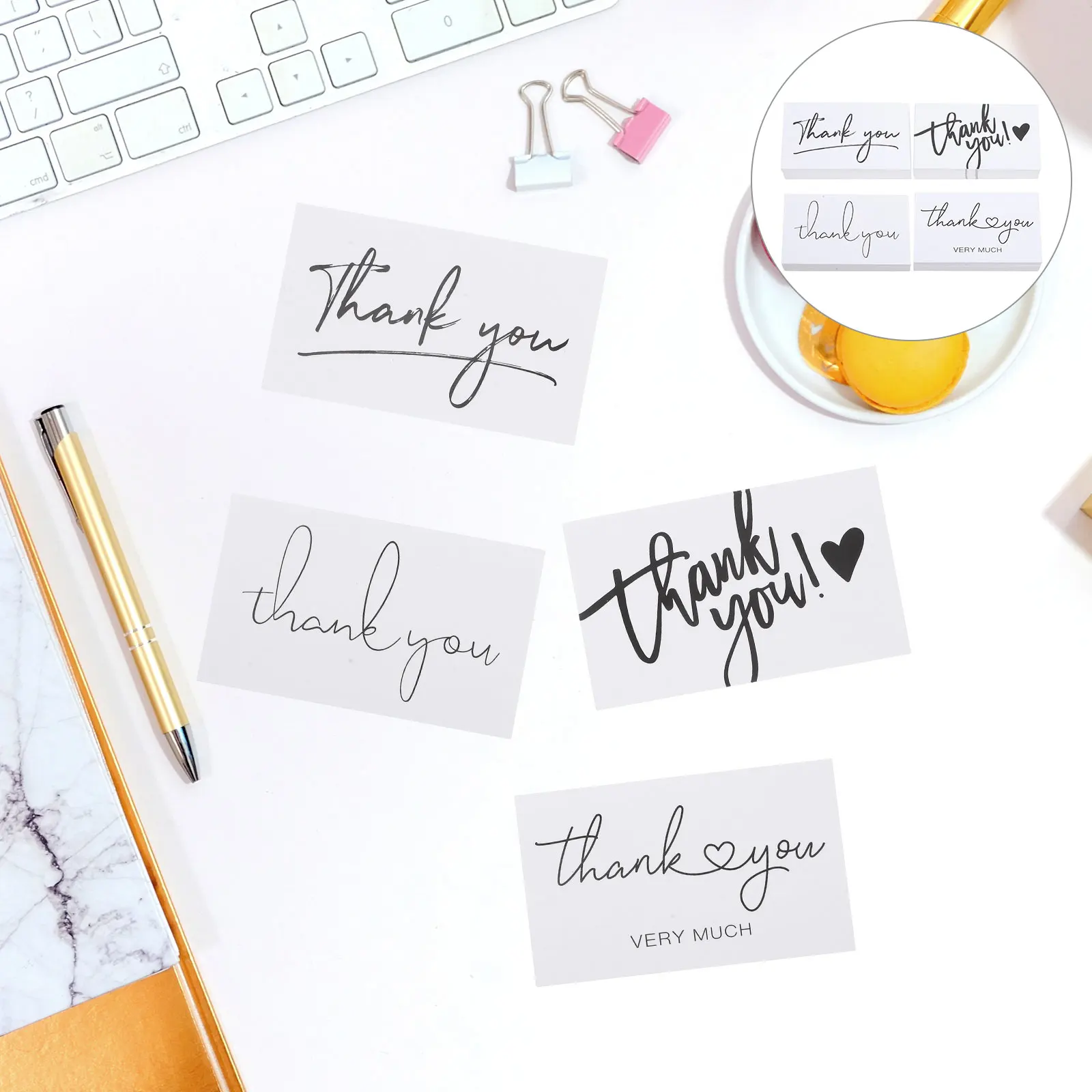 

Thank You Cards Cute Business Gift Packaging Decor Customer Appreciation Salon Bakery Store Use Bulk Card Set