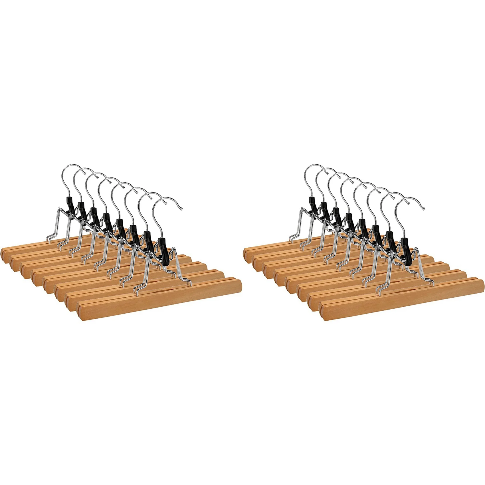 AFOURT-16er-Pack Hosenhalter für Zuhause, Holzstrecker, Klemmhalter, Rutschfest, mit Drehhaken, Schlafzimmer-Kleiderorganizer – Detail 4