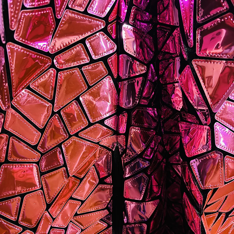 LED 스틸츠 워커 로봇 반짝이는 미러 스팽글 원단 의상 쇼 무대 공연 코스프레 의상 엔터테인먼트 레이브 파티용