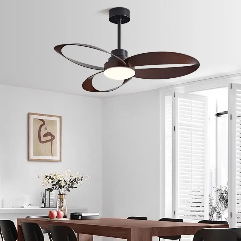 Modern Minimalist ABS Integrated LED Ceiling Fan Light Powerful Silent Living Room Dining Bedroom Home Decor Novelty New Energy