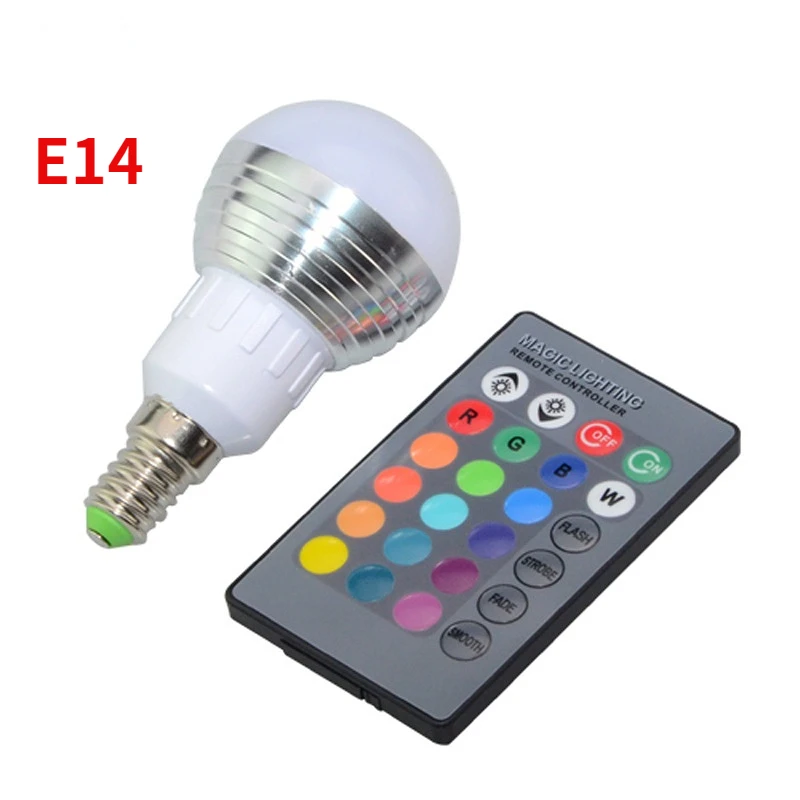 LED Bulb Lamp 3W E27 E14 RGB Colorful Lamp Ampoule Led Light Remote infrared Dimmable Globe Spherical Bulbs Home Decor AC85-265V