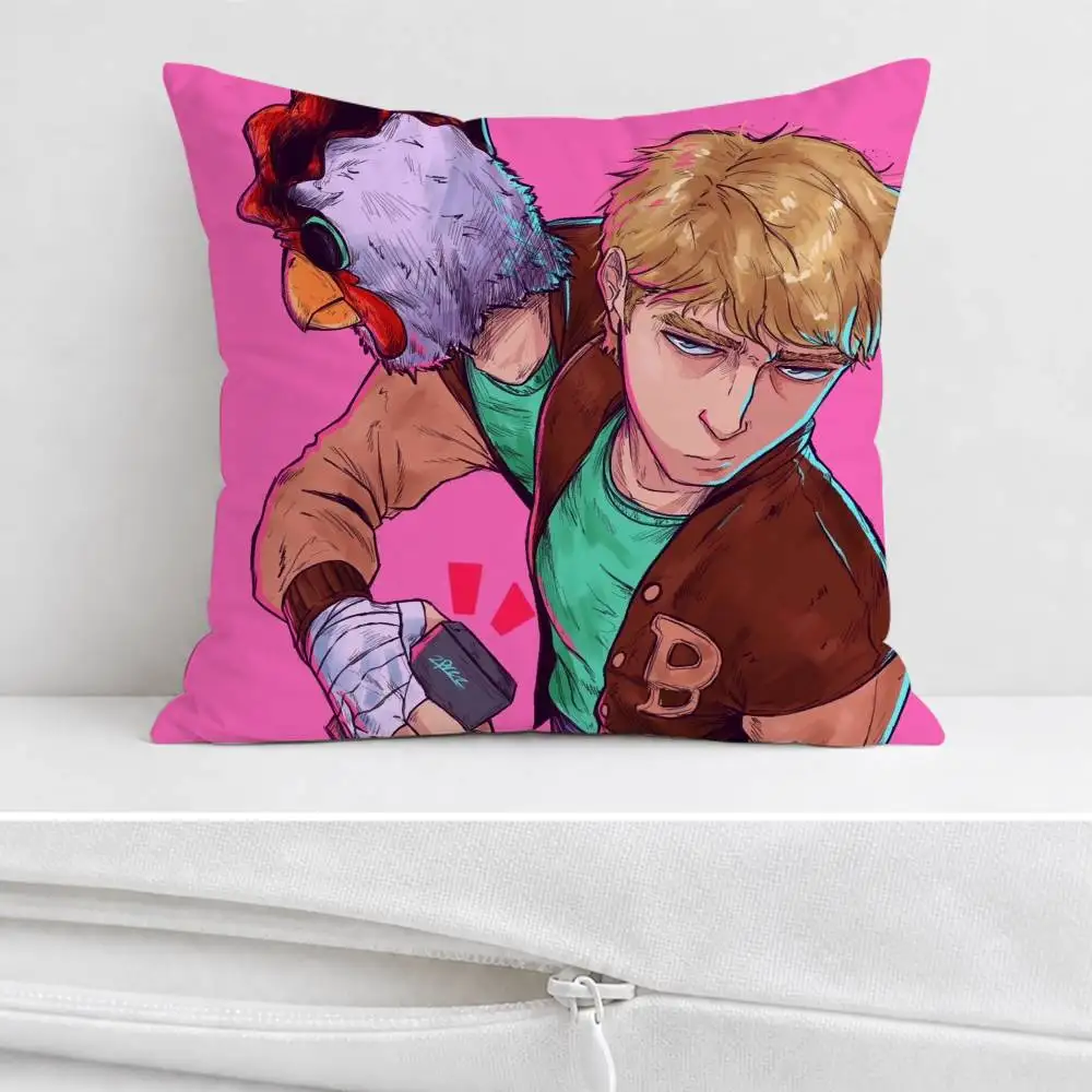 H-Hotline Miami  Double-sided Printed Square Decorative Cushion Cover for Sofa Living Room Home Decor