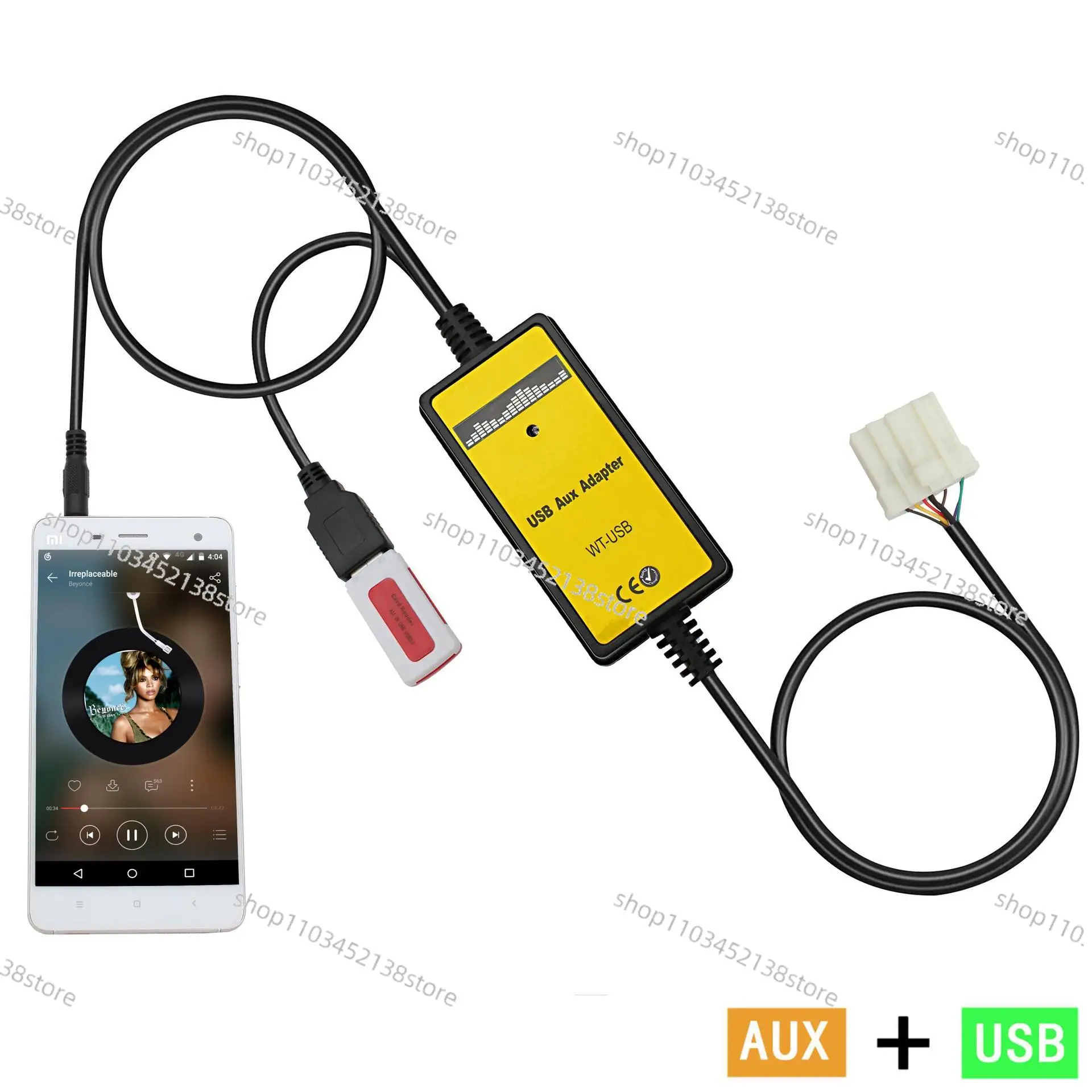 Suitable for Mazda 3/CX7/323/MX5 USB AUX Audio Cable Car MP3 Data Cable Digital Disc Case