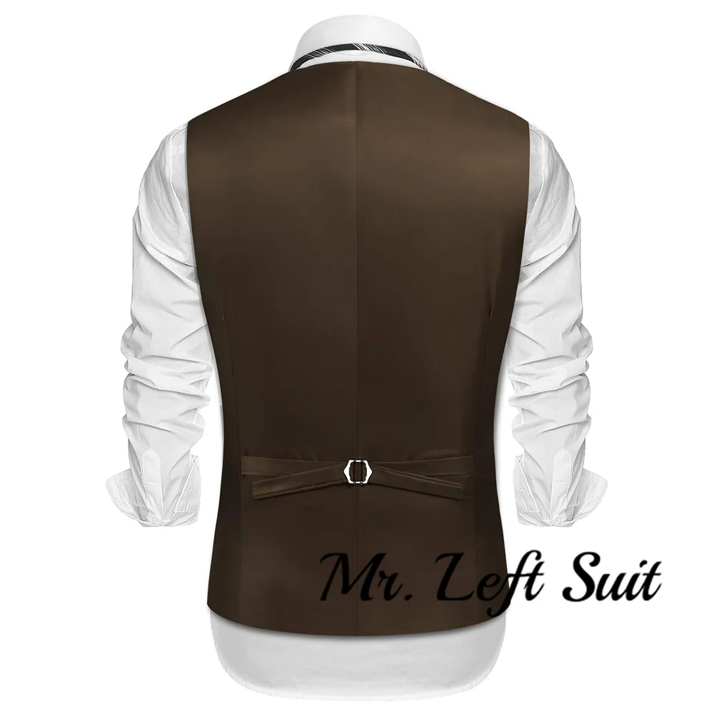 Colete de couro masculino slim fit, vestido estilo camadas, colete ocidental de cowboy, jaqueta Steampunk Moto