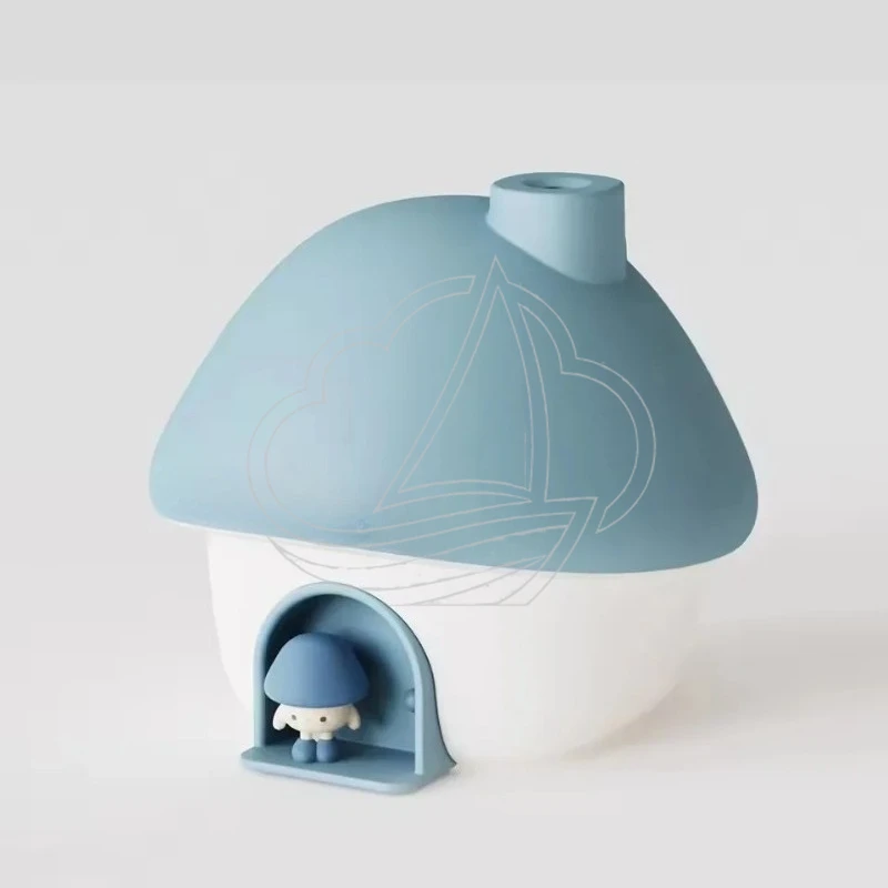 Cartoon Mushroom House Air Humidifier 300ml Ultrasonic Aroma Diffuser Colorful Light Home Decor