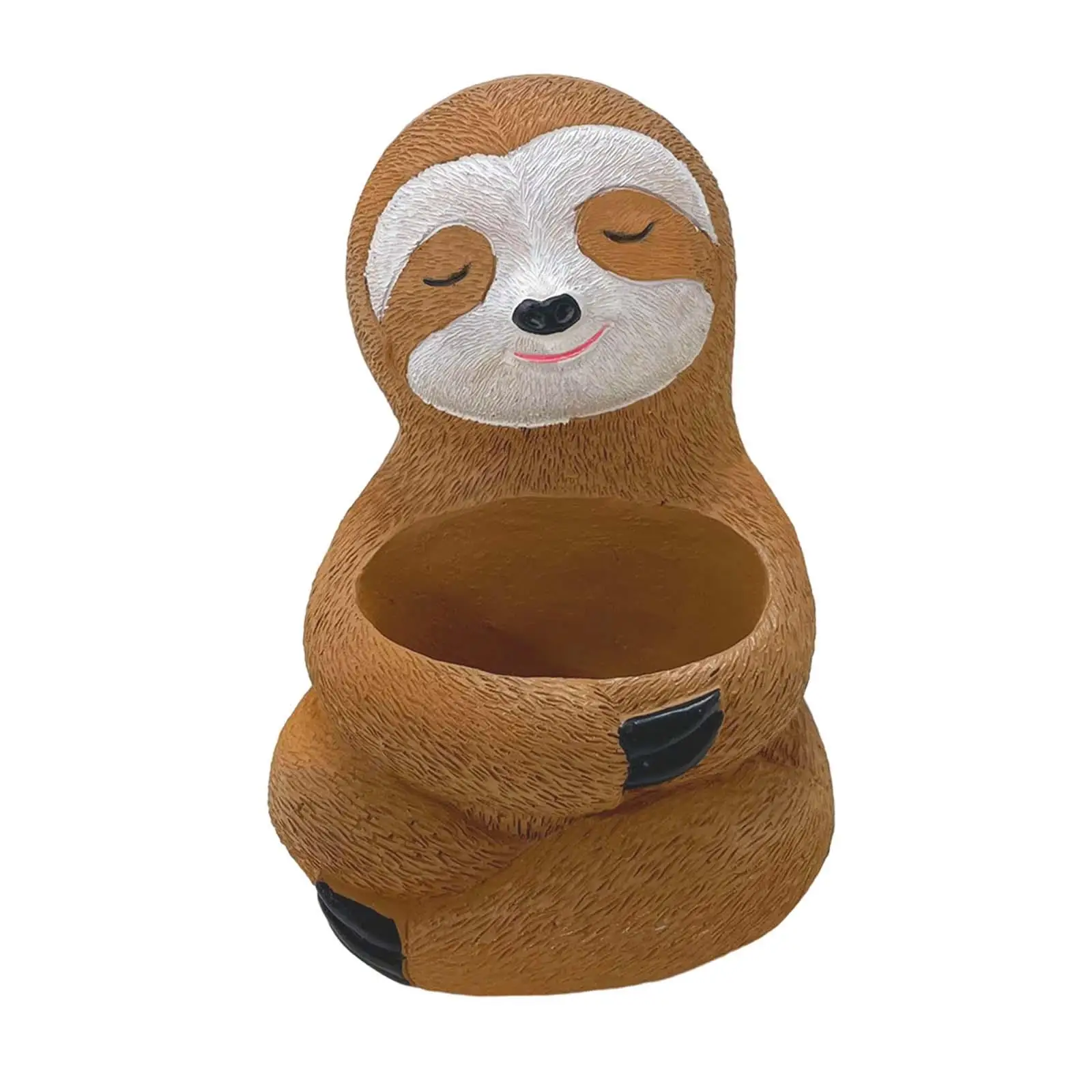 Sloth Shape Planter Pot Decoration Pot Tree Resin Decorations Crafts Gifts Cute Flowerpot for TV Cabinet Garden Holiday Gift