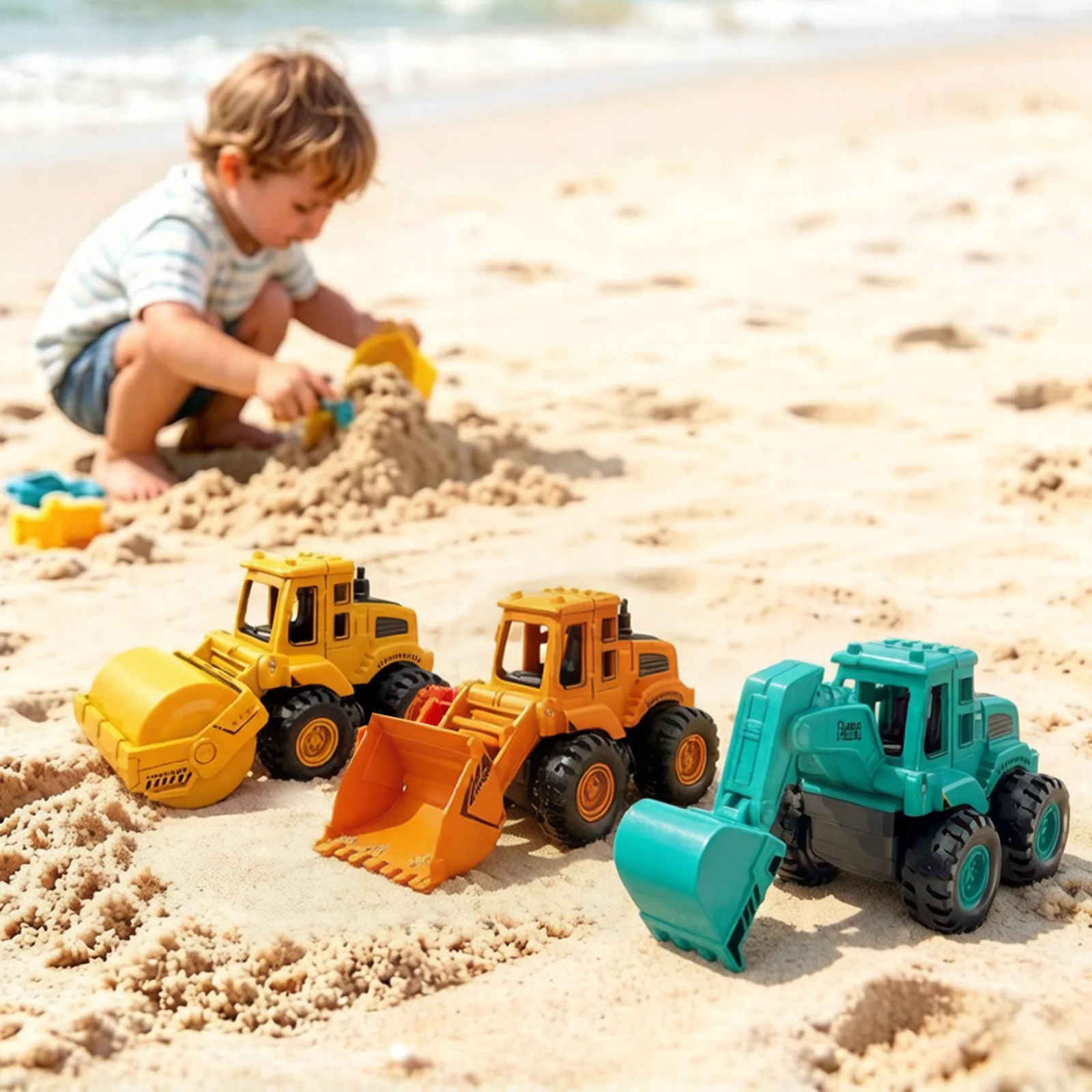 Strandleksaker set för barn med lastbil och sandspadar_voghion.com