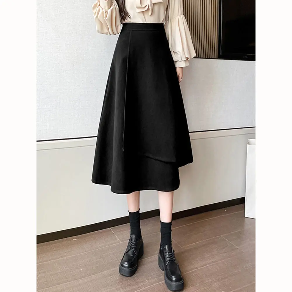 Fall Winter For Women Pullover Knitwears Sweater And Irregular Woolen Skirts Korean Casual Outfits