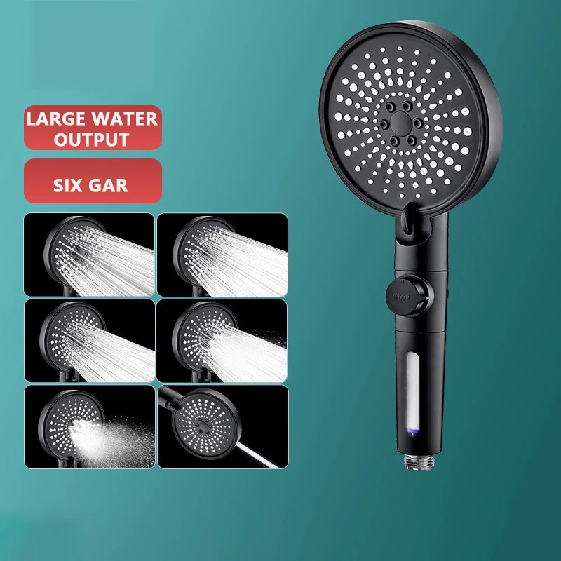 6 Modes Adjustable Shower Head High Pressure shower Head Water saving 2024 Rainfall Faucet Bath Shower Head for Bathroom