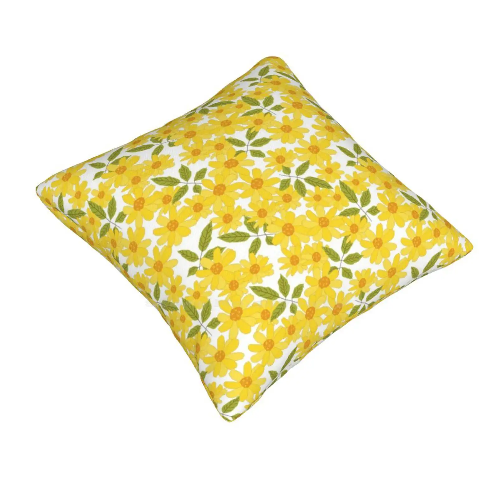 Yellow Zinnias Pillow Cover Hug Pillowcase Zinnia Yellow Horticulture Flower Garden Spring Fall