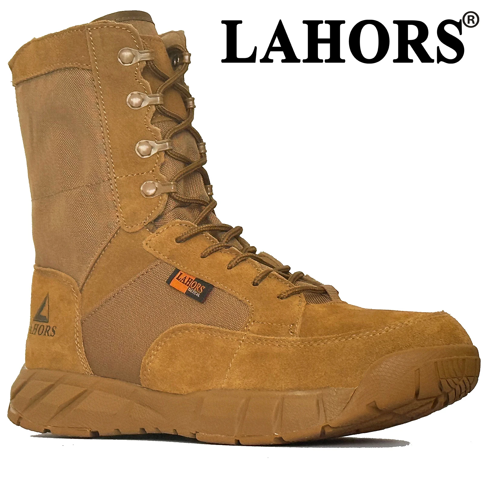 LAHORS Original Lightweight Man Tactical Boots With Zip Combat Training Lace Up Waterproof Outdoor Hiking Breathable Shoes