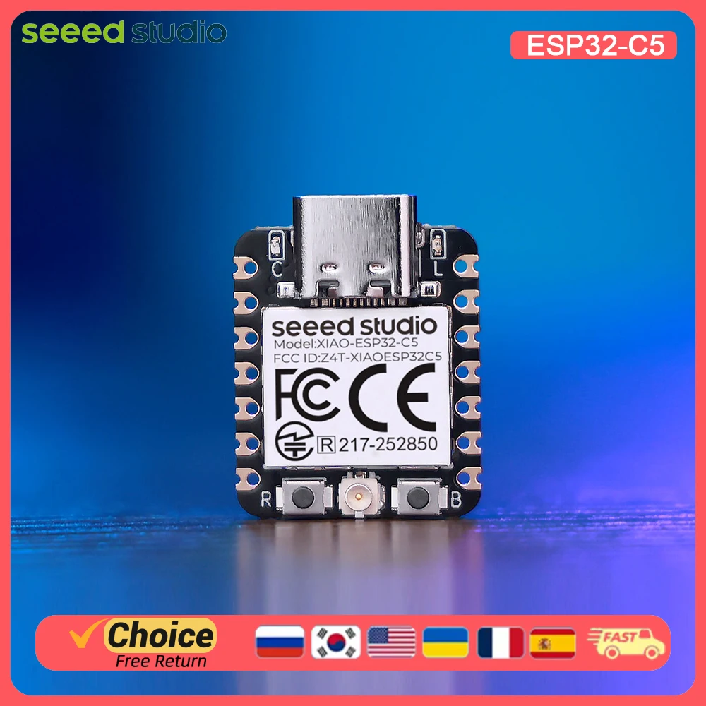 Seeed Studio XIAO ESP32-C5 Wi-Fi 6 & BLE 5 Microcontroller with RISC-V, Suitable for IoT Wearables and Small-Scale Projects