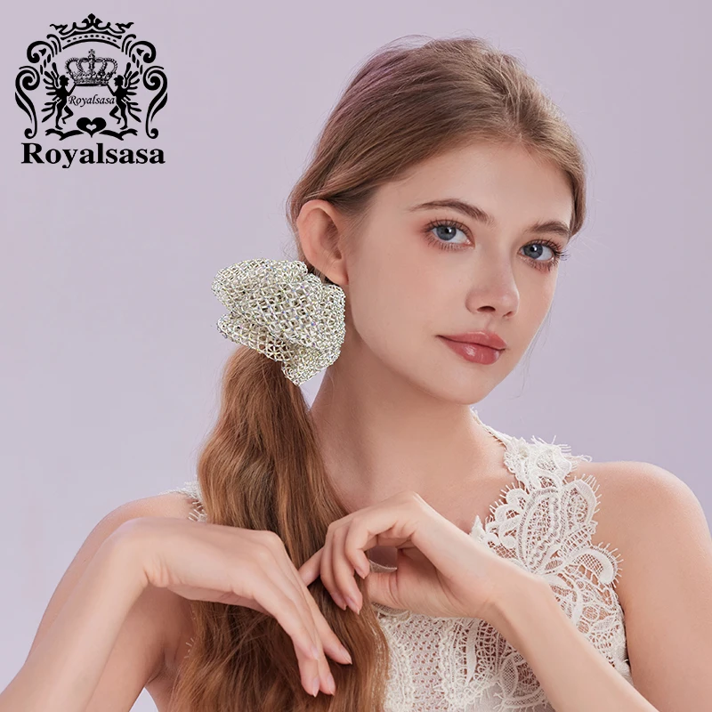 Coleteros de moda para mujer Roya L Sasa, pequeños, con diseño hueco, estilo coreano, de poliéster, adornados con cristales