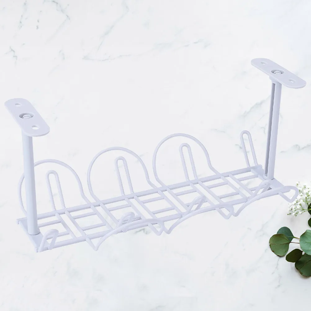2Pcs Desk Storage Holder Organizer Wall Mount Storage Basket Hanging Office Shelf Traceless Organiser