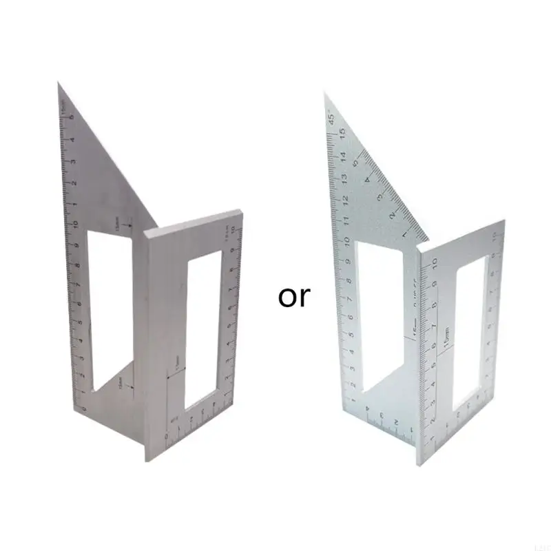 2025 Новый алюминиевый сплав деревянный квадрат Многофункциональный правитель 45 90 градусов правил деревообрабатывания