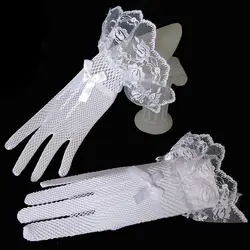 Black Lace Fishnet Wedding Bridal Gloves Lace Gloves Fingered Gloves For Party Wedding Dress