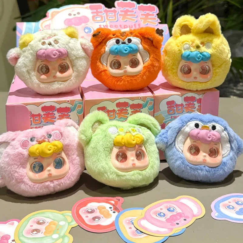 

New Sweet Puff Cute Friends Club Vinyl Plush Blind Box Cute Plush Doll Bag Keychain Pendant Decoration Collectible Surprise Gift