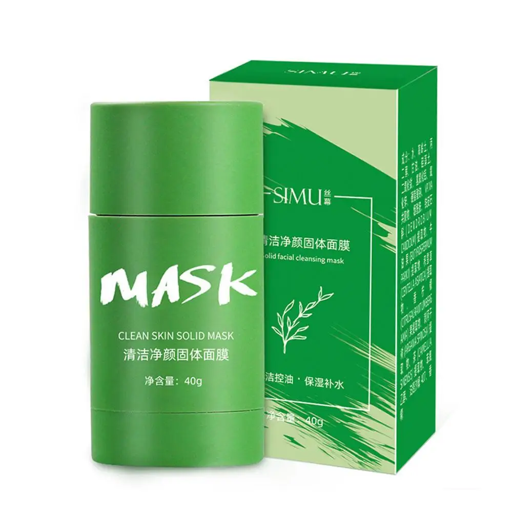 40g Cleansing Green Tea Bar Mask Cleansing Mud Bar Control Whitening Shrinkage Acne Mask Skin Care Anti Oil Pore Acne Eggpl R8Y5