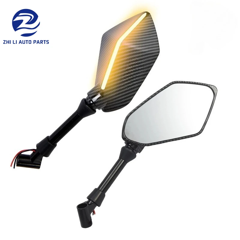 

1 пара/левое/правое зеркало заднего вида для мотоцикла, светодиодный указатель поворота с потоком воды