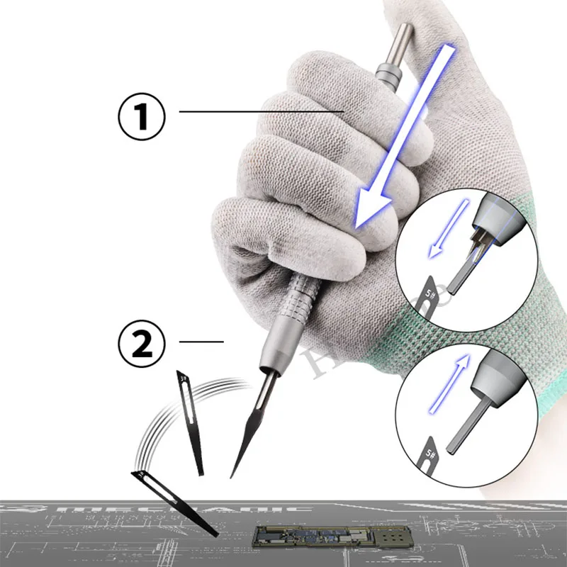 MECHANIC KH-001 Non-slip Quick Release Knife Side Adhesive Removal Pry Blade Phone PCB Motherboard Disassemble Repair Tool