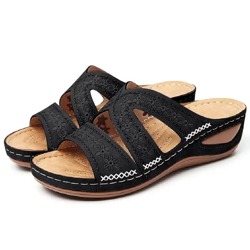 Sommer 2026 Damen-Sandalen mit offenen Zehen, Retro Rutschfeste Leder-Freizeitsandalen, Modische Vielseitige Damensandalen – Detail 15