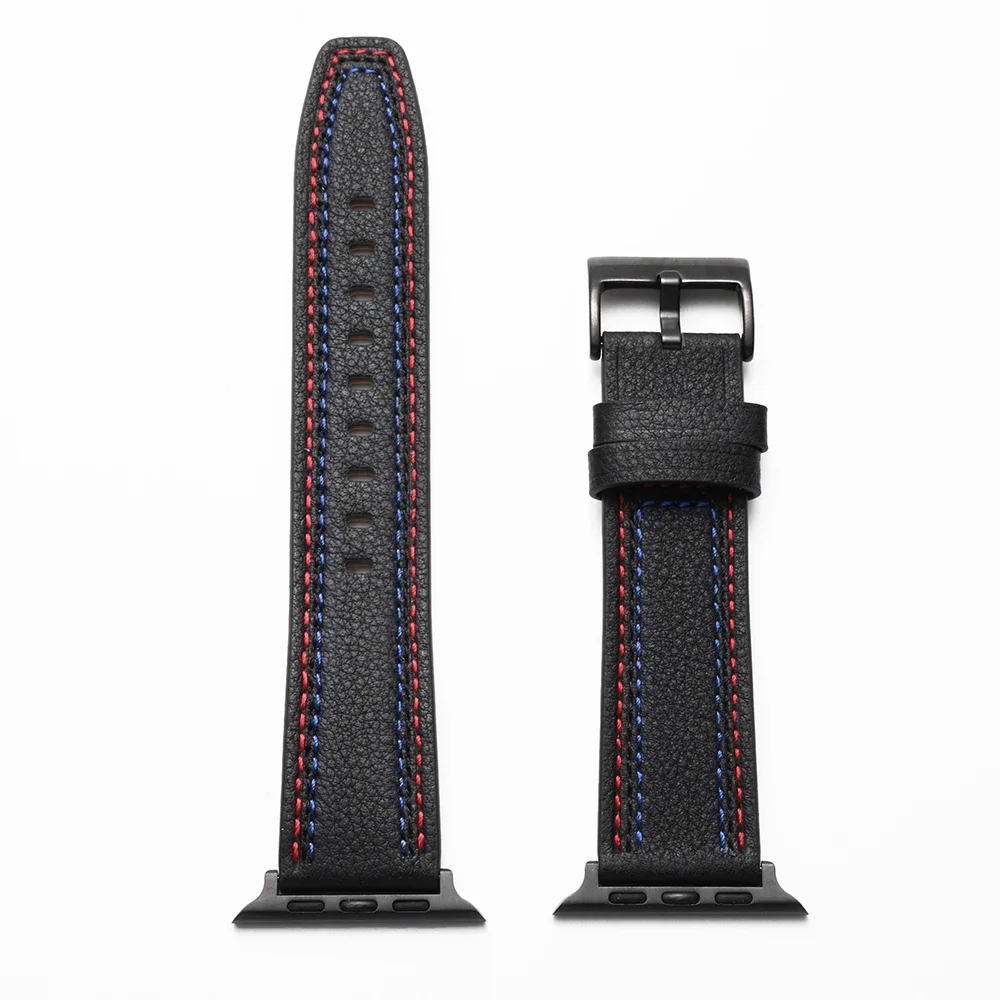 Leather Strap for Apple Watch Series 10 9 8 7 6 SE 5 4 41mm 46mm 45mm 44mm 40mm 42mm 38mm 49mm Wristband for iWatch Ultra 2 Band