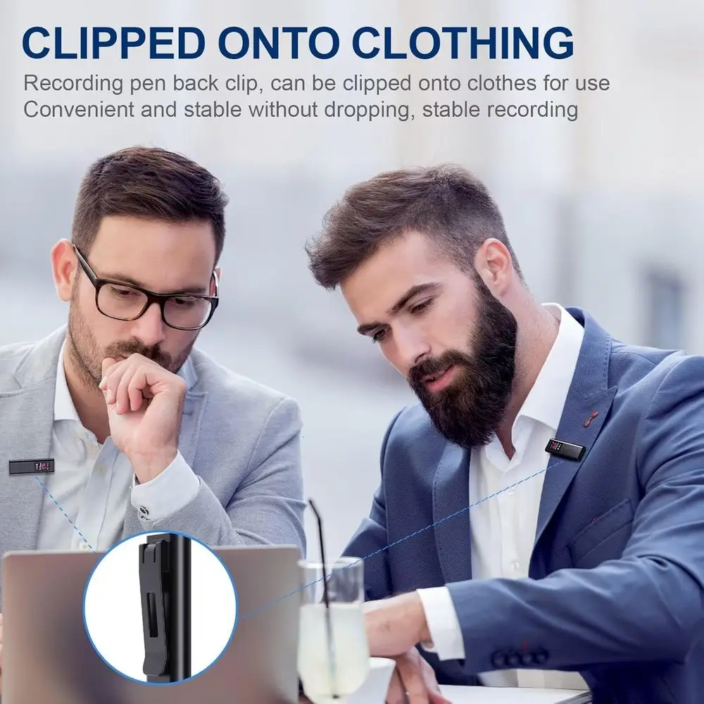 مسجل صوت رقمي سعة 128 جيجابايت، تقليل ضوضاء الذكاء الاصطناعي لمدة 1600 ساعة، مسجل صوت منشط قابل لإعادة الشحن مع تشغيل، صوت مشغل MP3 #4