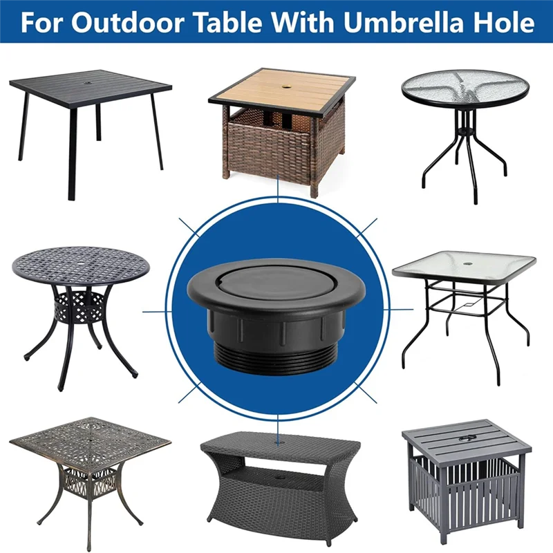 

【Shopper’S-Favorite!】2 Pcs 2 Inch Parasol Umbrella Hole Ring Plug Set, Thicker Patio Table Hole Cover Insert Deck Table Umbrella