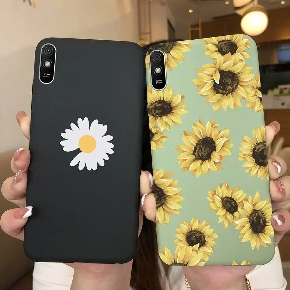 Voor Xiaomi Redmi 9 9C 9A Case Silicon Mode Bloem Meisjes Hart Leuke Telefoon Cover Terug Gevallen Voor Redmi 9C Redmi 9 EEN Case Fundas
