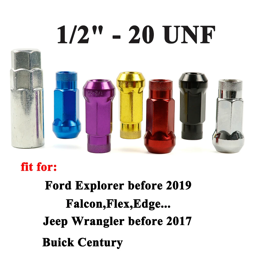 

1/2"-20 UNF Steel Car Wheel Rims Lock Lug Nuts 20pcs/set for FORD Falcon Flexx Edge Explorer Mustang