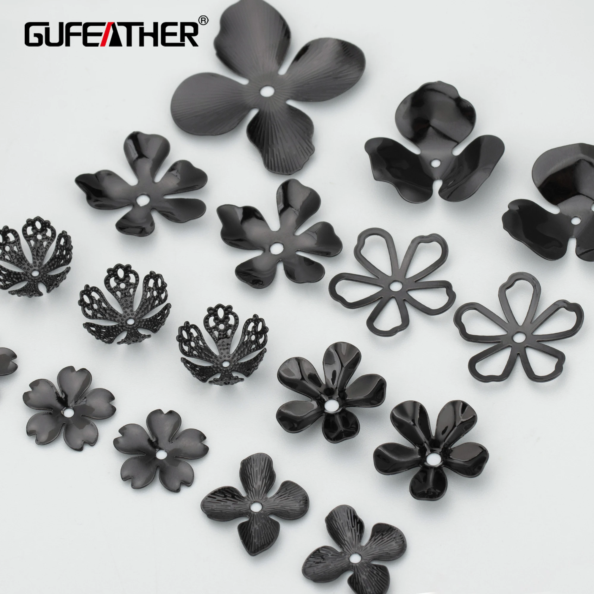 GUFEATHER M715H, akcesoria jubilerskie, biżuteria diy, bez niklu, czarny platerowany, miedź, tworzenie biżuterii, akcesoria kwiatowe diy, jedno opakowanie