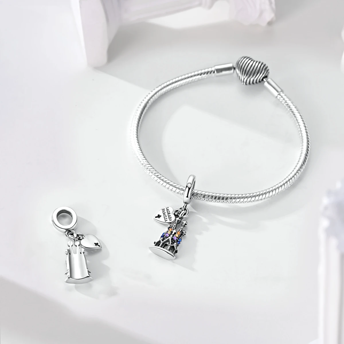 New 925 Sterling Silver Mysterious Church Charms Pendant For Women Fit Original Bracelet DIY Birthday Party Jewelry Gifts