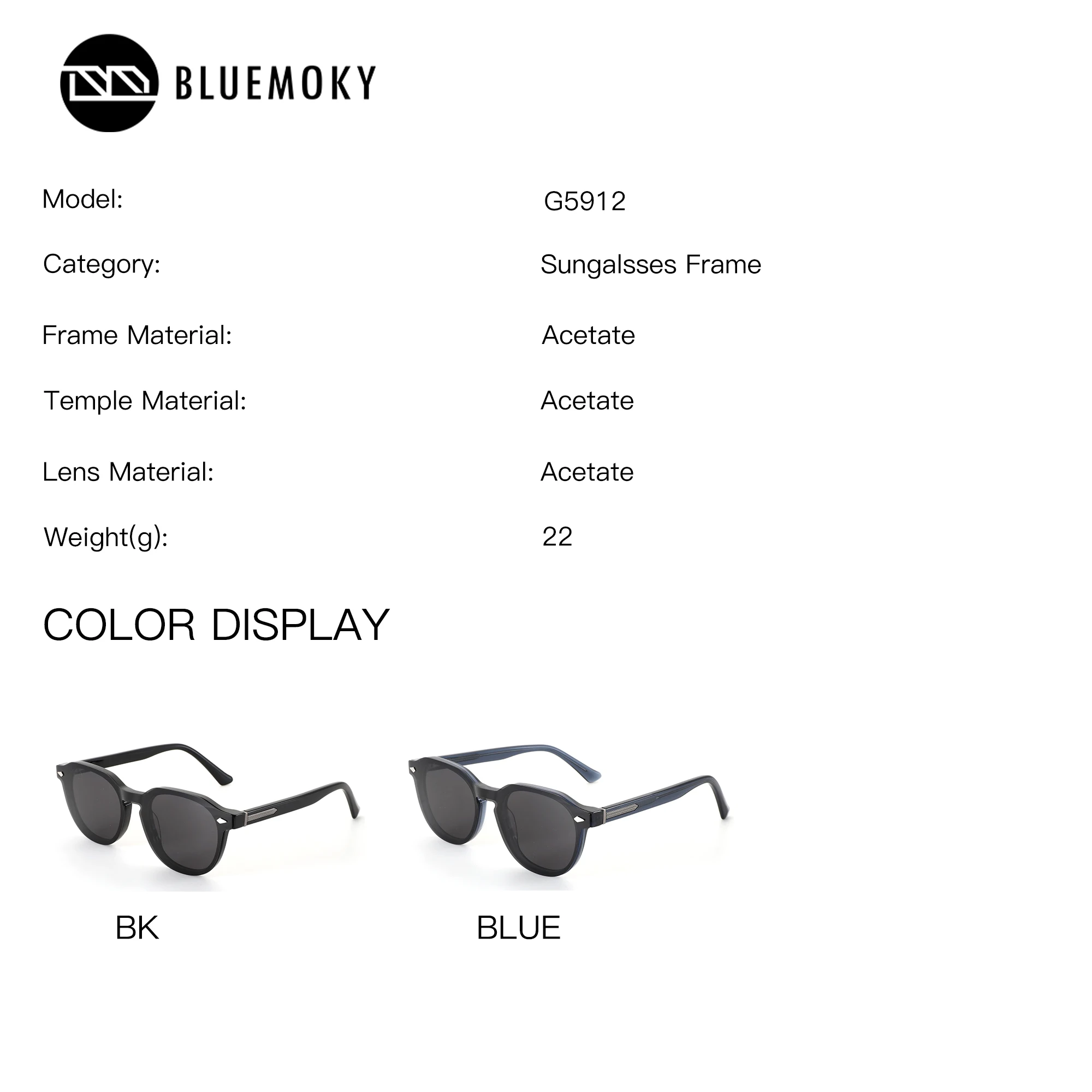 BLUEMOKY Trendy Square Acetate Clip on Prescription Glasses For Men Magnetic Myopia Graduated Eyeglasses for Progressive