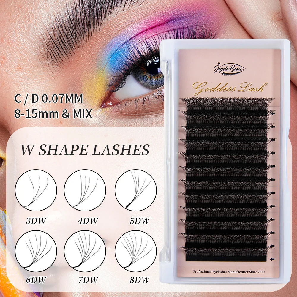 Goddess YY W-förmige Wimpern 2D 3D 4D 5D 6D 7D 8D Automatisch blühende vorgefertigte Fächerwimpern Extensions Natürliche Einzelwimpern – Detail 1