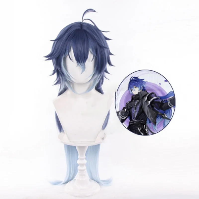 

Genshin Impact Kyryll Chudomirovich Flins cosplay Flins Cosplay Wig Blue Mixed Light Blue Long Hair Synthetic Wig + Wig cap