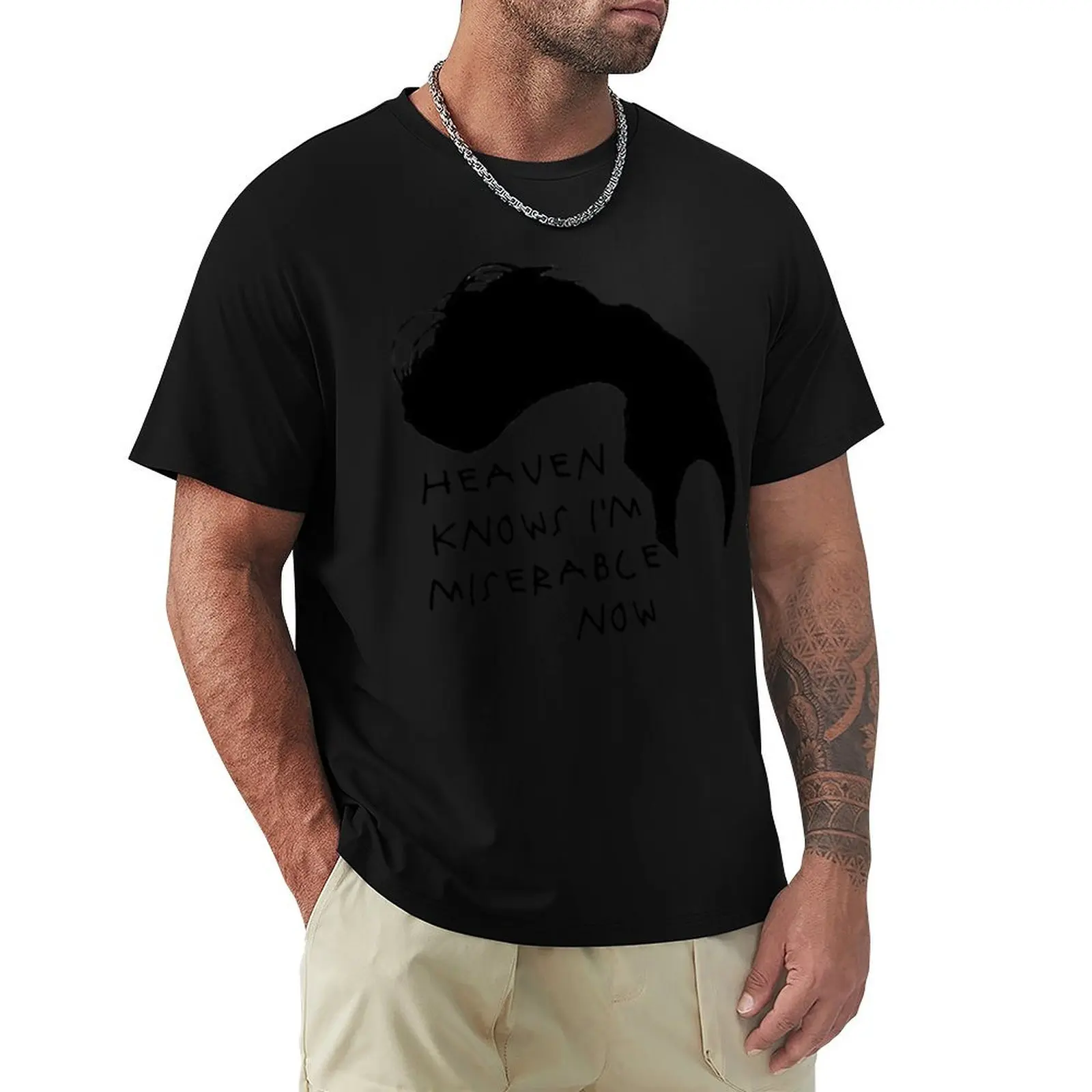 T-shirt à manches courtes pour hommes et femmes Heaven Knows Im Miserable Now Funny Fans Work Utility