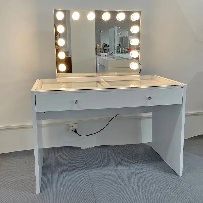 Spot, makeup table light bulb mirror studio Internet celebrity paint long makeup table modern simple LED multi-functional dresse