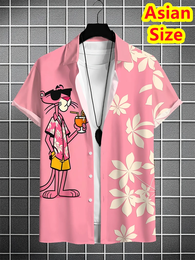 Nouveaux hommes chemises décontracté revers dessin animé tigre imprimé chemises été bord de mer vacances Style hauts Y2k vêtements hommes chemises de luxe concepteur