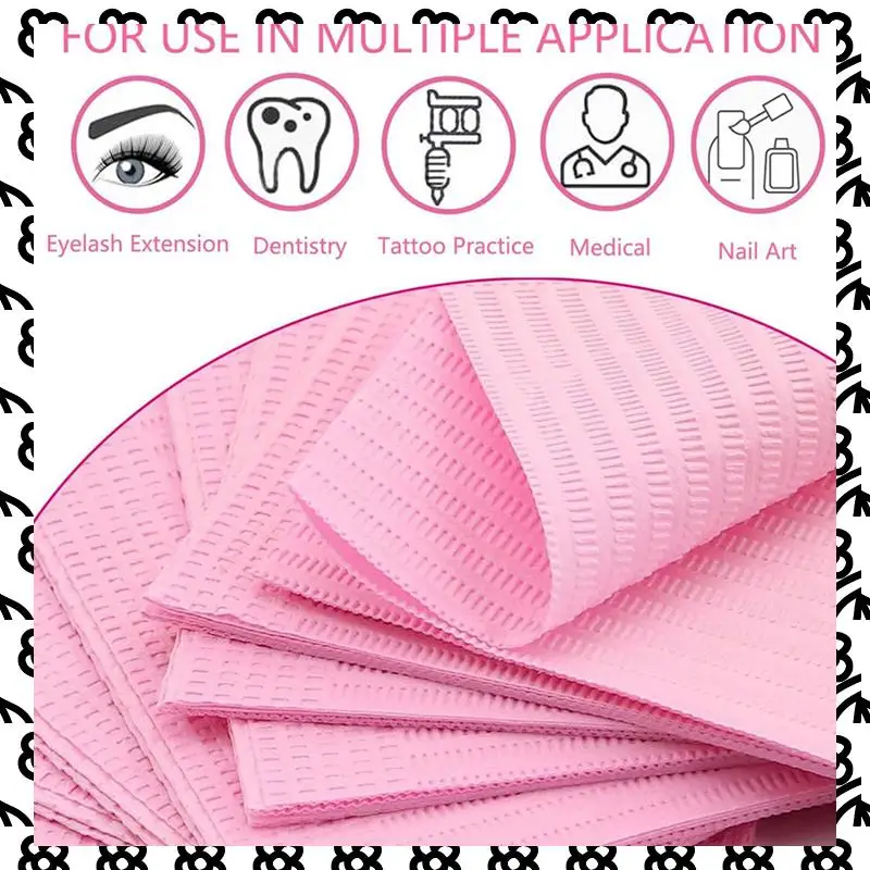 

A07I 250PCS Disposable Nail Art Table Towels Mat 13 X 17Inch Waterproof Nail Art Mat Paper Sheet Clean Pads Tattooing Pink