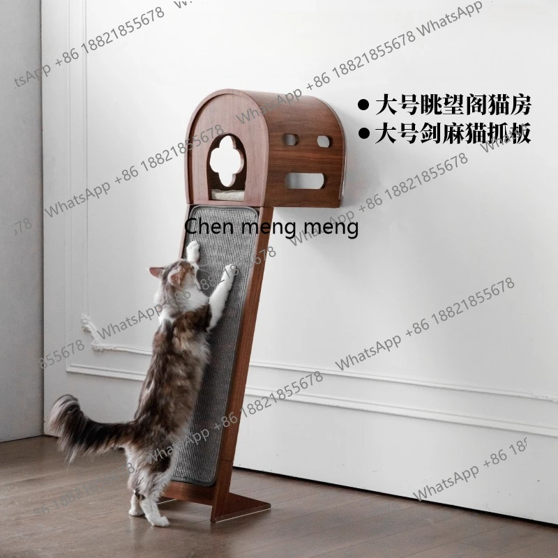 

Cat scratching board wear-resistant solid wood cat climbing frame against the wall does not occupy an integrated cat nest