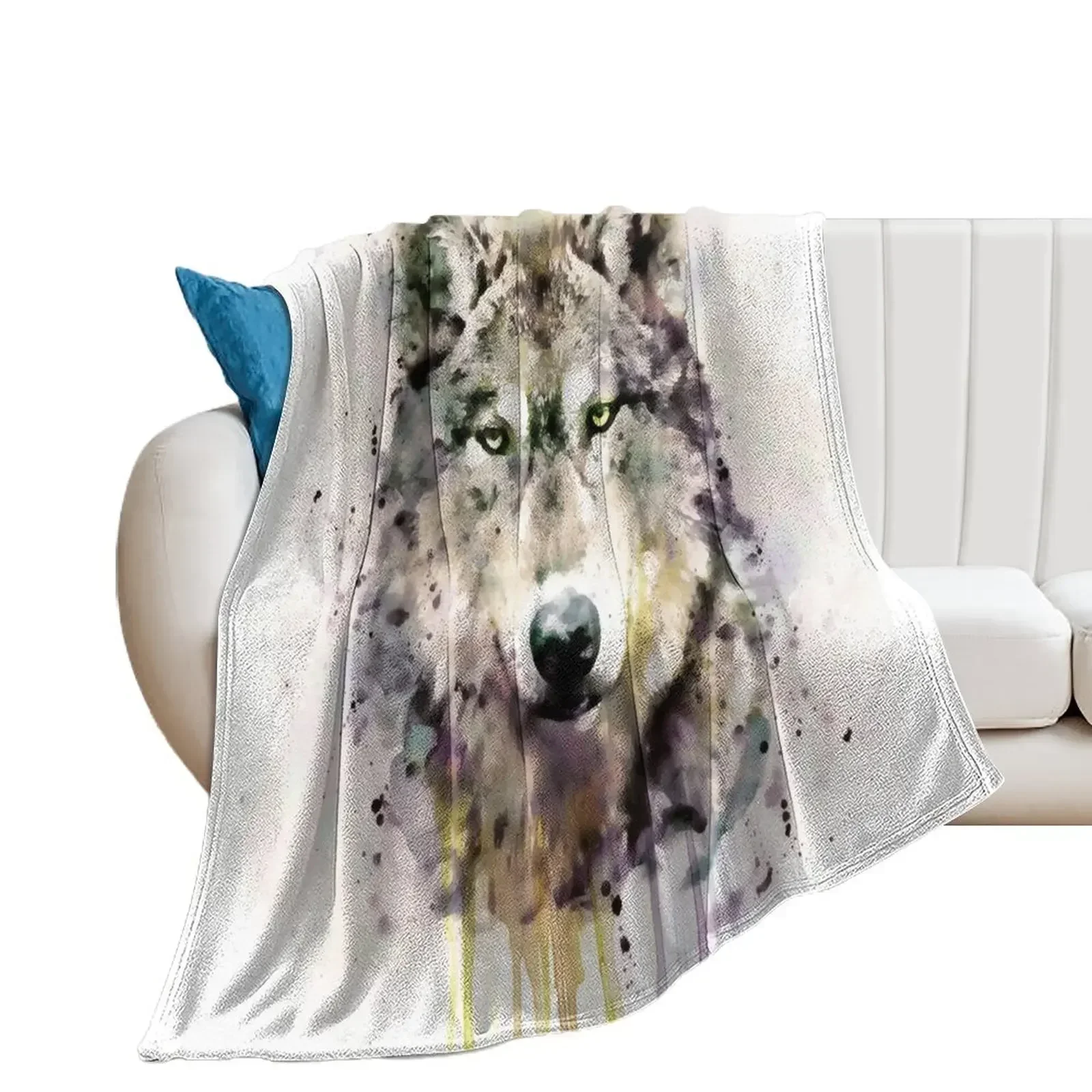 

Wolf Head Throw Blanket Moving for babies Shaggy Fashion Sofas Blankets