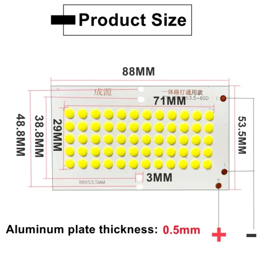 10Pcs 3V LED COB Chip 6000K Cold White Light High Brightness COB LED Bead for DIY Flood Light Street Lamp Lighting Repair