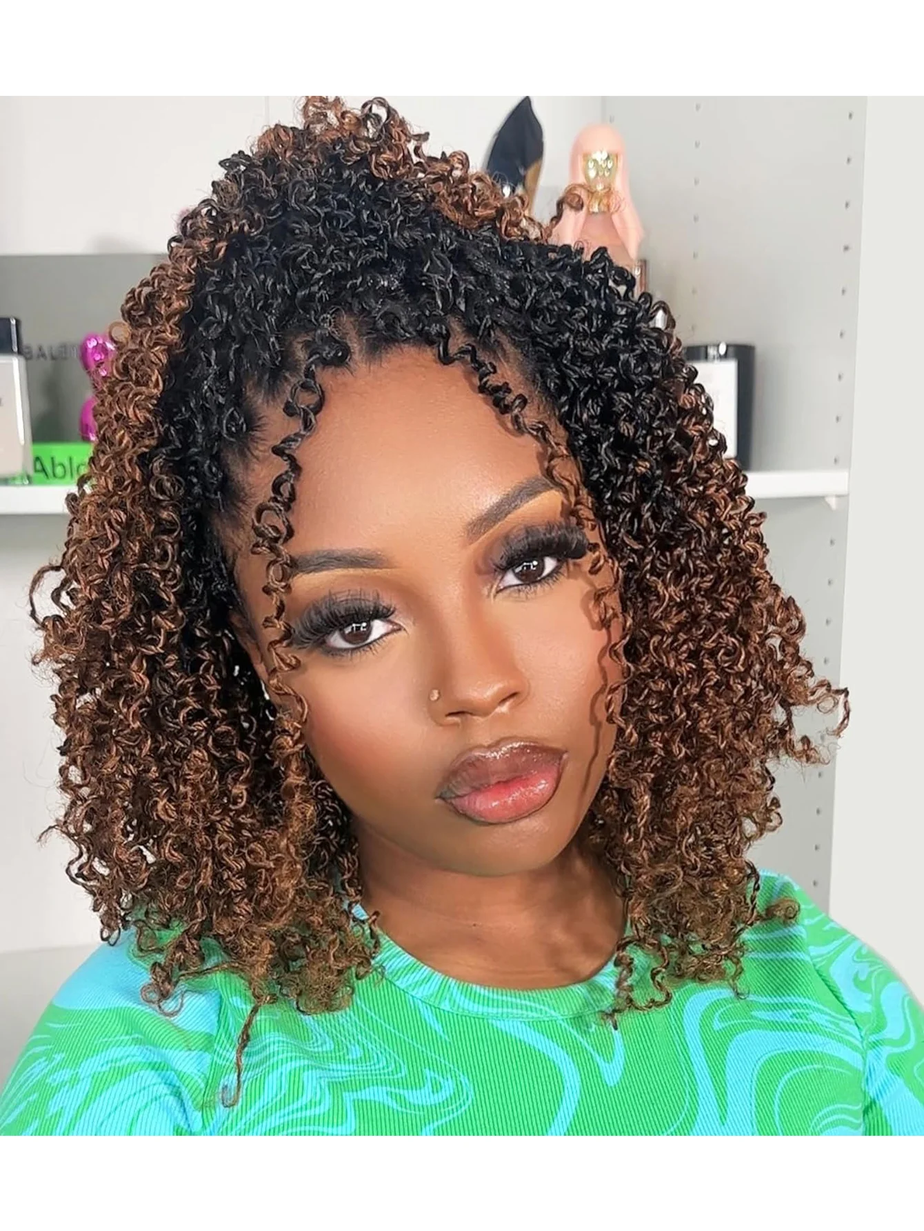 Yanky Twist Crochet Hair 8 Inch 1/7 Packs Bohemian Passion Twist Spring Mini Twist Crochet Hair for Black Women Synthetic Hair